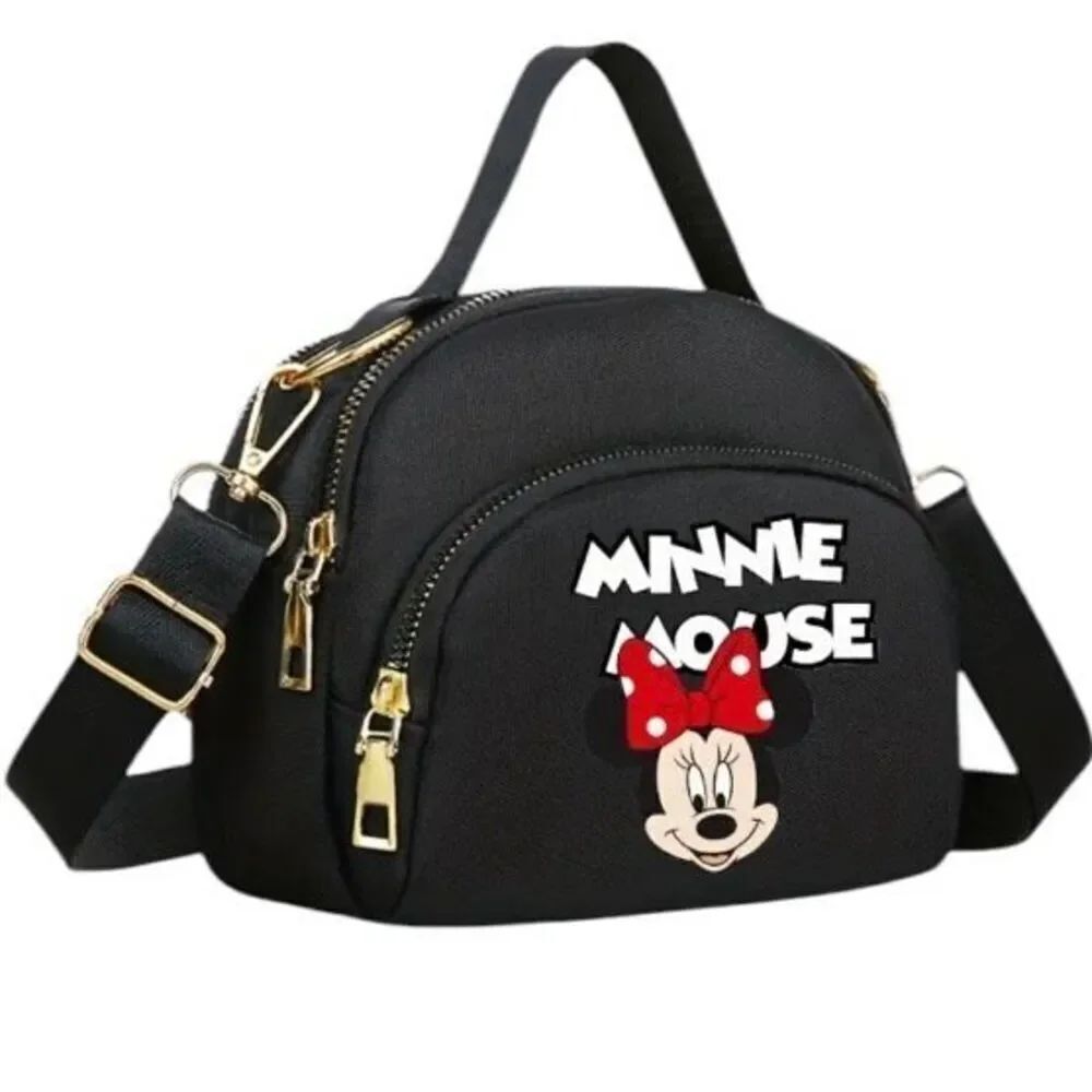 NWT Gorgeous Disney Minnie Mouse Black Nylon Crossbody bag with adjustable strap